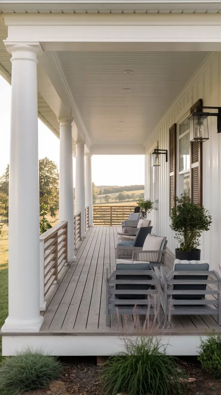 Charming Modern Farmhouse Porch with Scenic Views