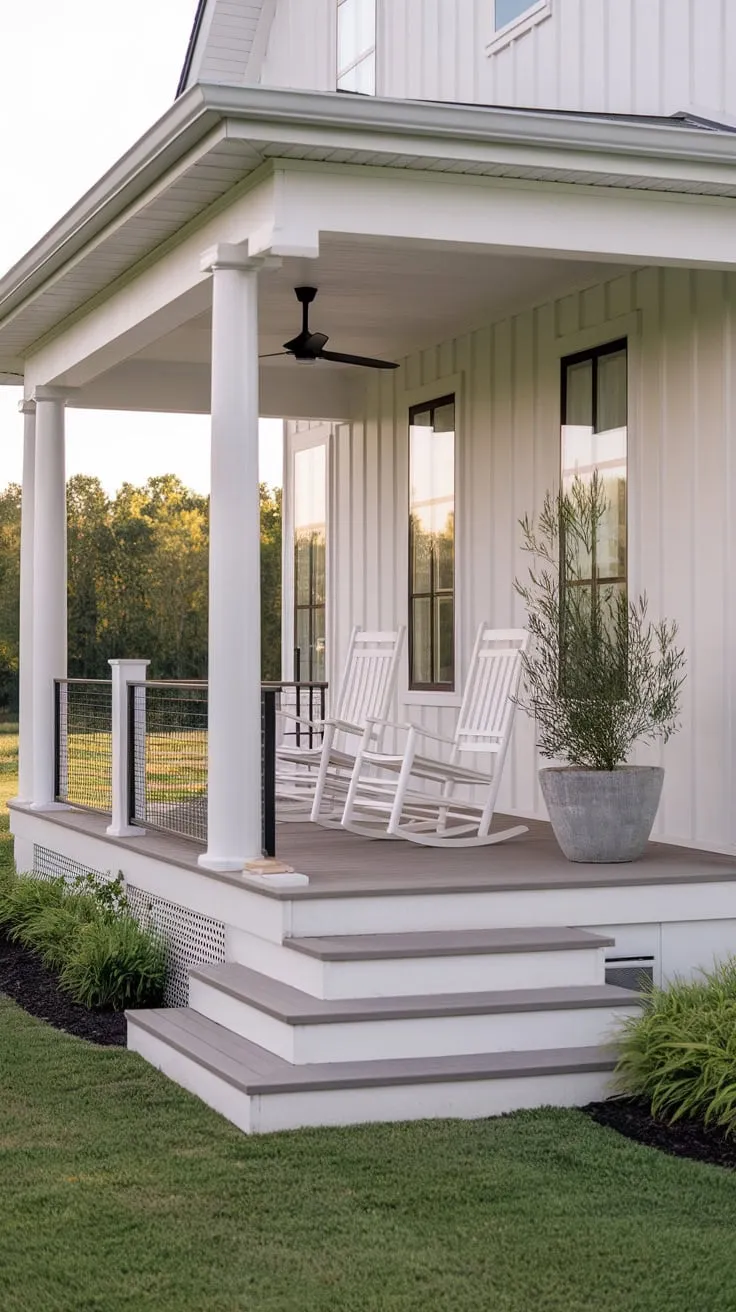 Rustic Elegance: A Cozy Front Porch Retreat