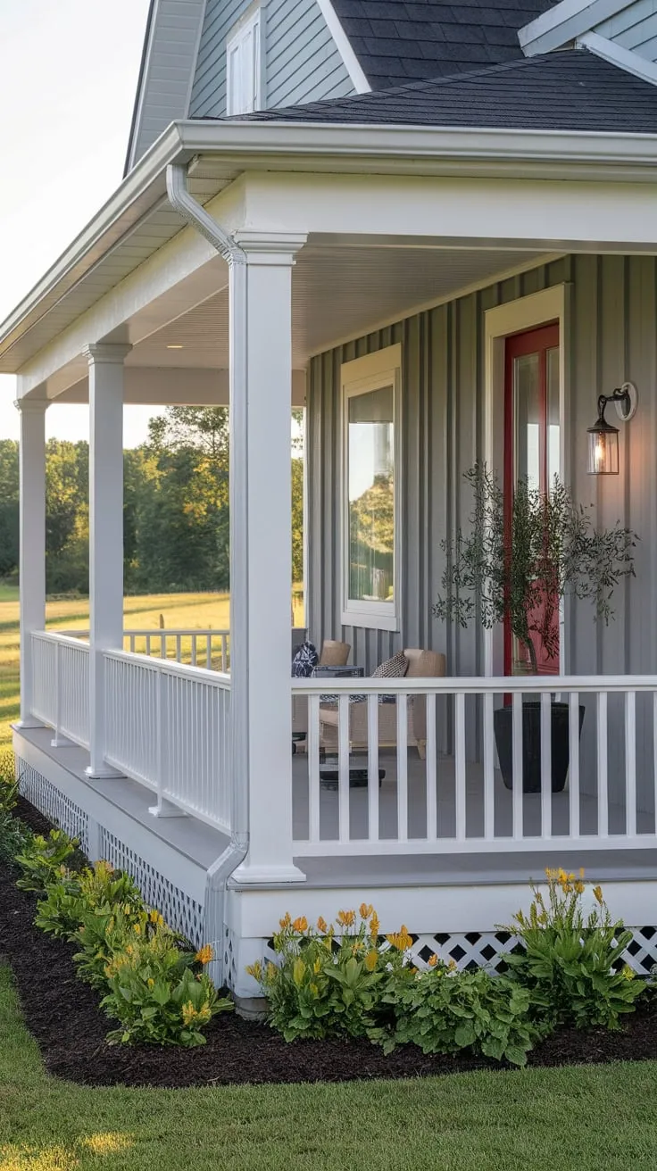 Charming Modern Farmhouse Porch with a View
