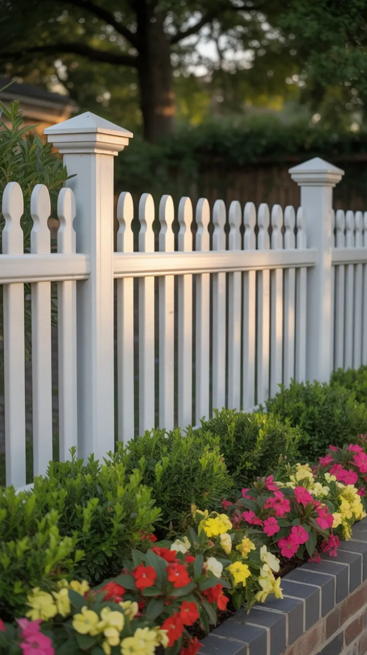 Sunlit Honey-Toned Picket Fence Welcomes You