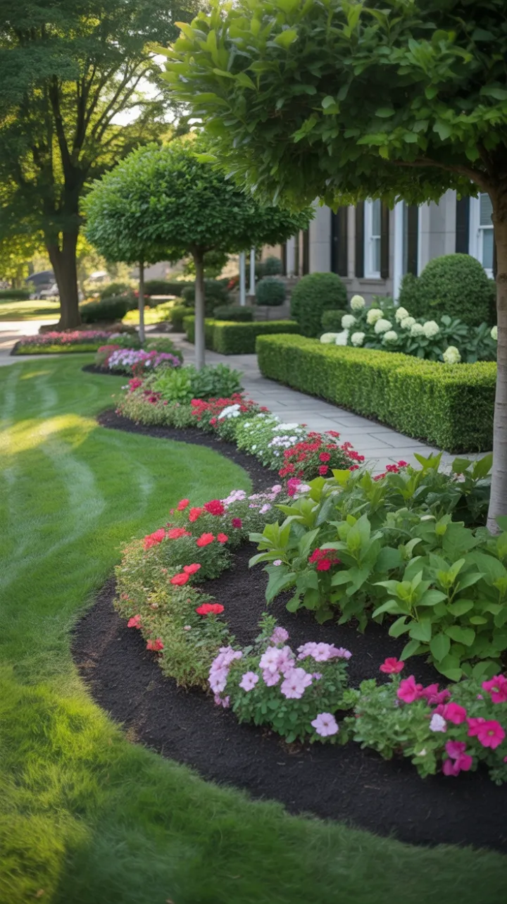 Sunlit Symmetry and Blooming Curb Appeal