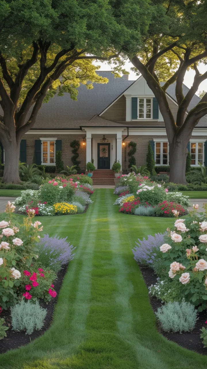 Sunlit Front Yard of Timeless Curb Appeal