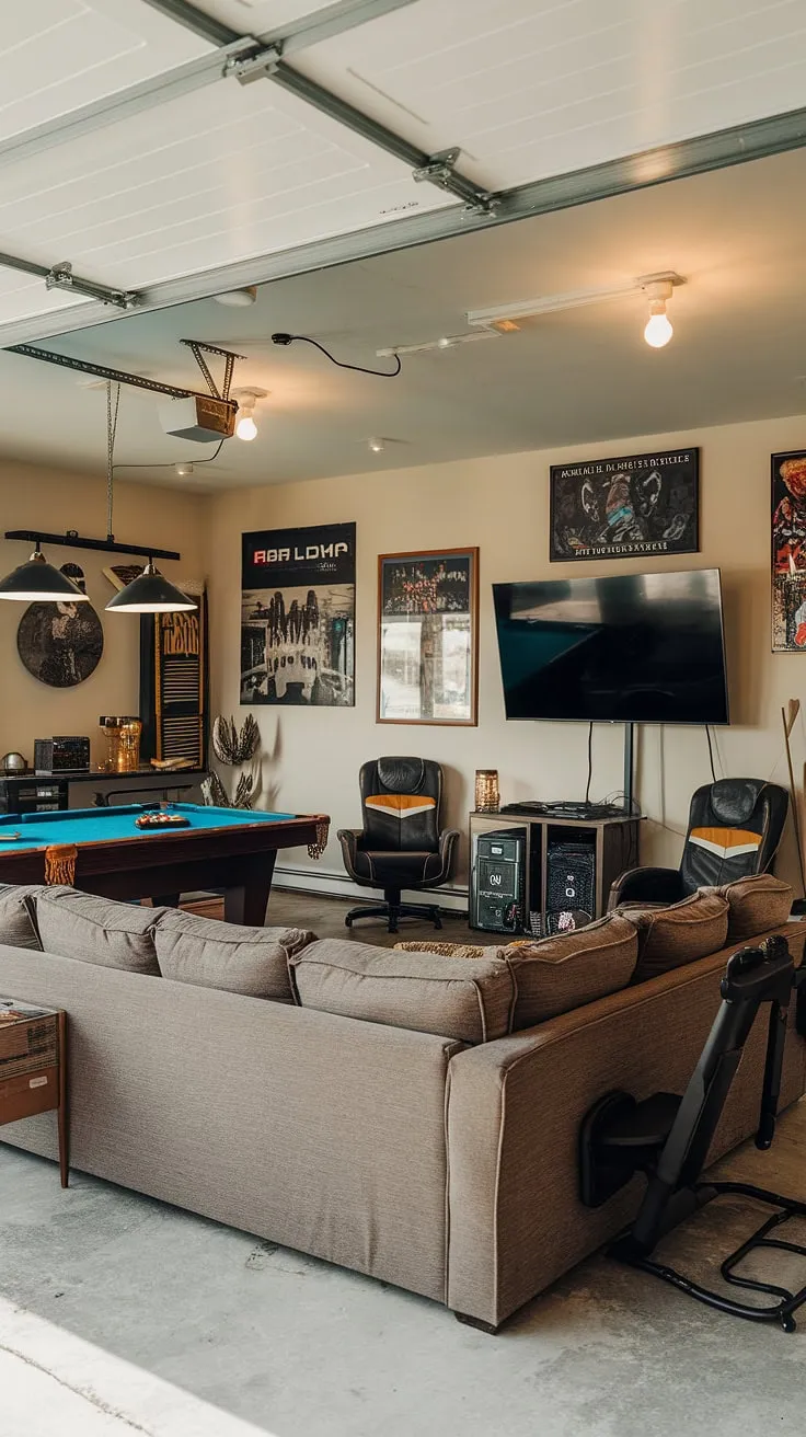 This garage game room is a gamer's paradise. See how this garage man cave ideas transformed a simple garage into a stunning space, perfect for showcasing your gaming garage ideas and providing the ultimate garage conversion games room.
