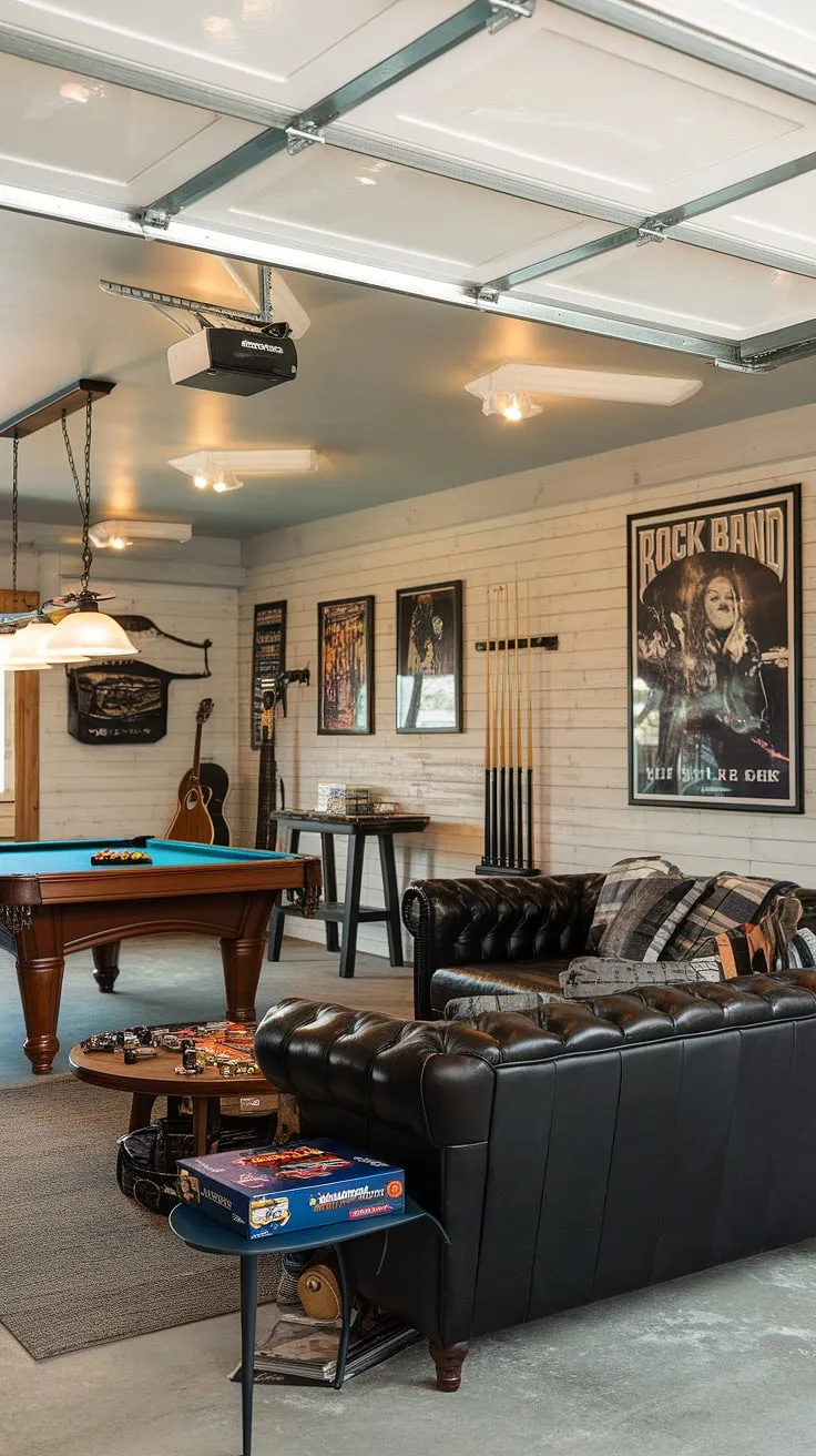 From drab garage to vibrant game room: this mancave in garage is the ultimate blend of cool man cave ideas and hobby room ideas. Gaming garage ideas executed perfectly!