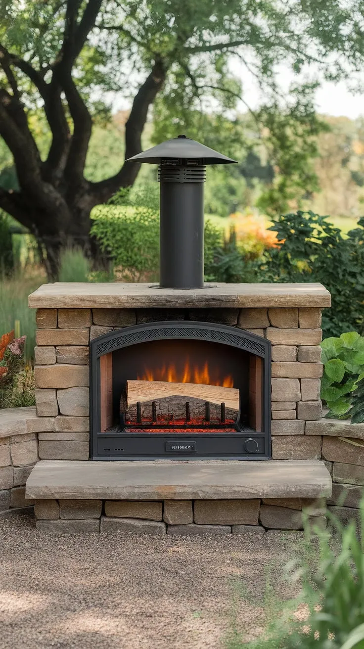 Imagine evenings spent by this electric outdoor fireplace, nestled in your lush garden. This outdoor chimenea alternative provides the comforting glow of a traditional outdoor fireplace, ideal for a small backyard or patio.  The electric outdoor fireplace's convenient design makes it a perfect addition to any outdoor living space, offering the warmth and beauty of a yard fireplace without the mess.