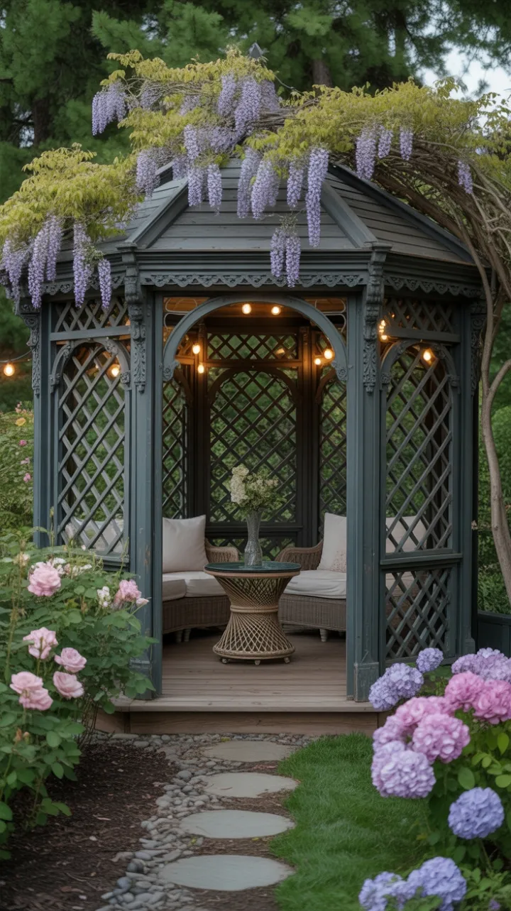 Wisteria-Kissed Victorian Garden Retreat