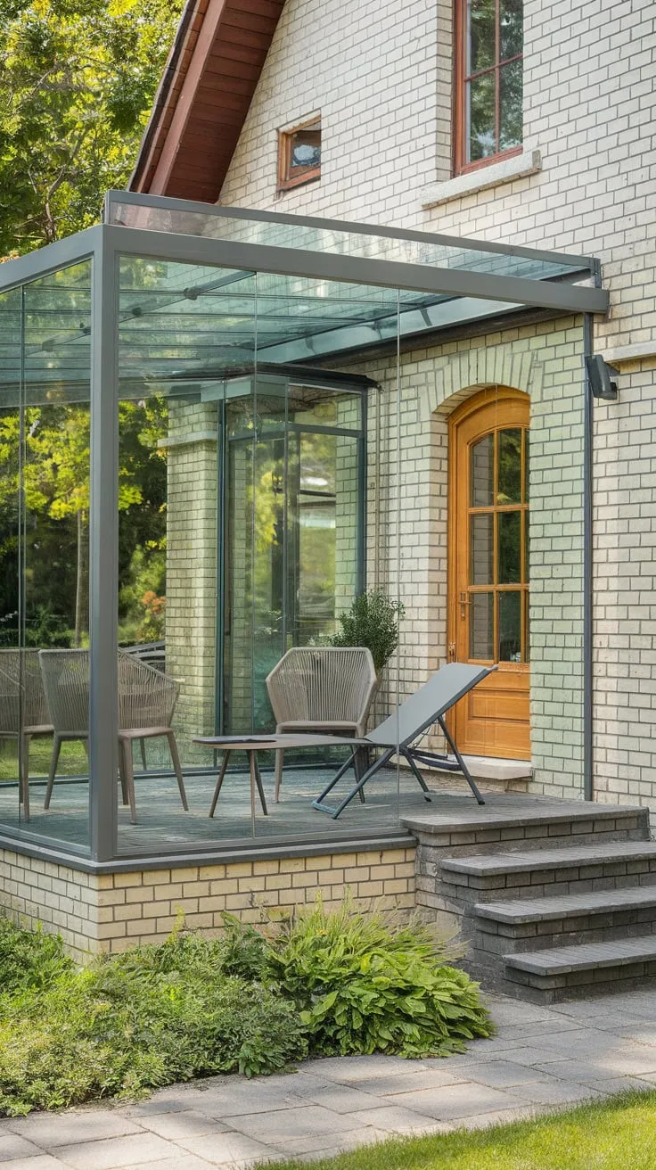 Charming Glass Porch Oasis with Garden Views