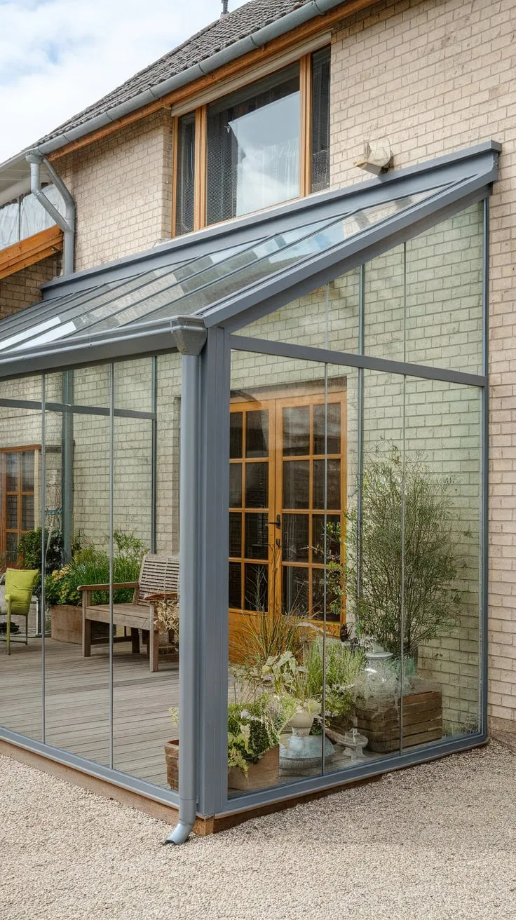 Elegant Glass Extension Blending Nature and Comfort