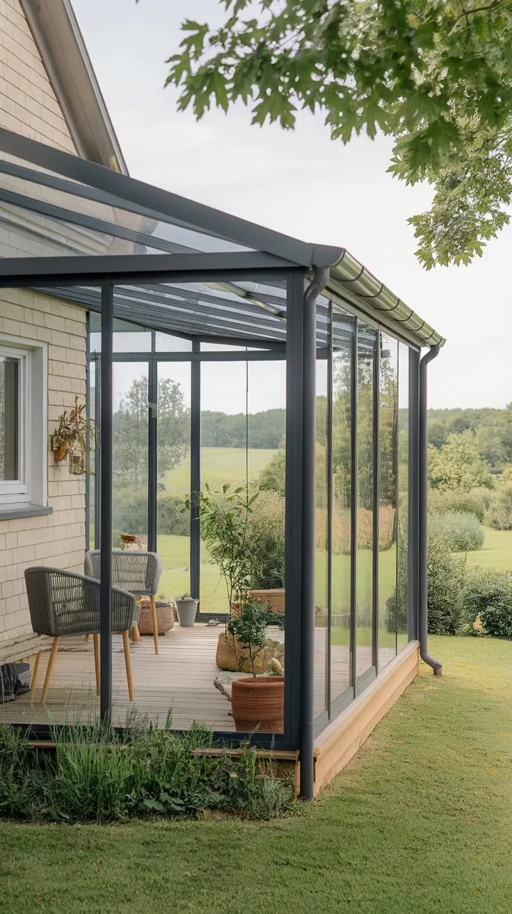 Elegant Glass Extension with Scenic Views