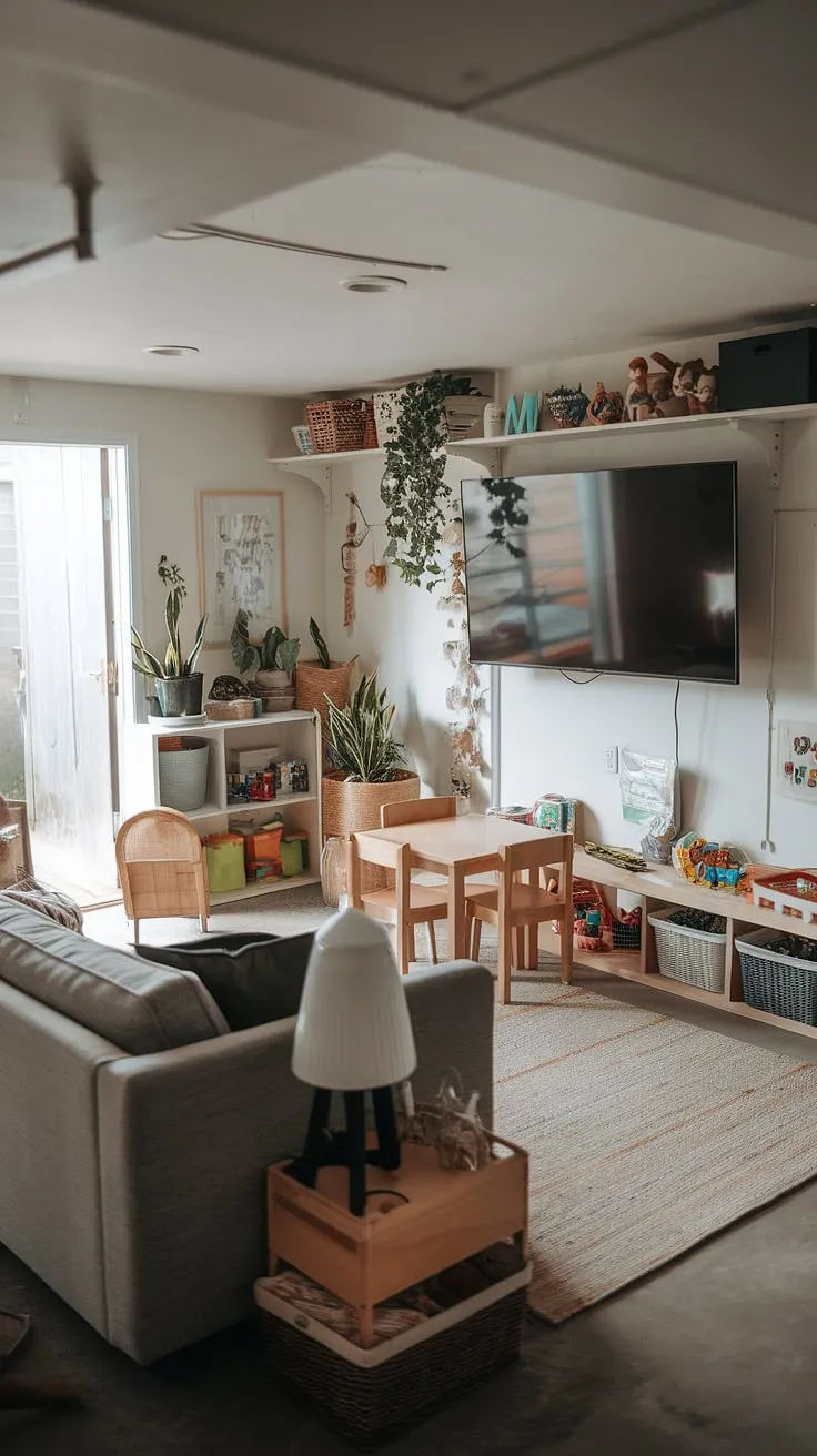 This hallway office maximizes space with a clever built-in desk, proving that even a small home office can be both stylish and functional.  The thoughtful office layout, incorporating a bookshelf and artwork, creates a productive yet inviting atmosphere, perfect for an office and living room combo or a shared office space. This small office ideas showcase how efficient home office design can be.