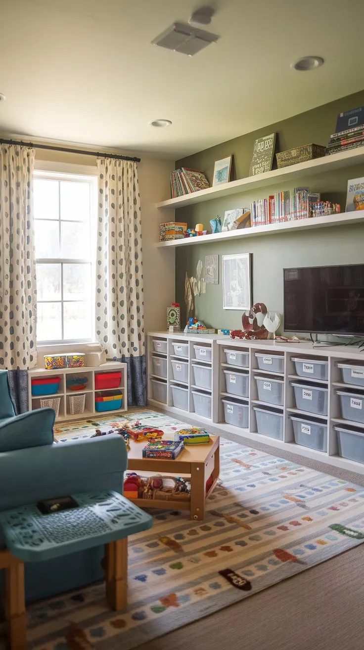 This small home office, cleverly tucked away, maximizes space with a built-in desk and thoughtful office layout.  Perfect for those seeking small office ideas or an office and living room combo, this design proves that even a hallway office can be both functional and stylish.