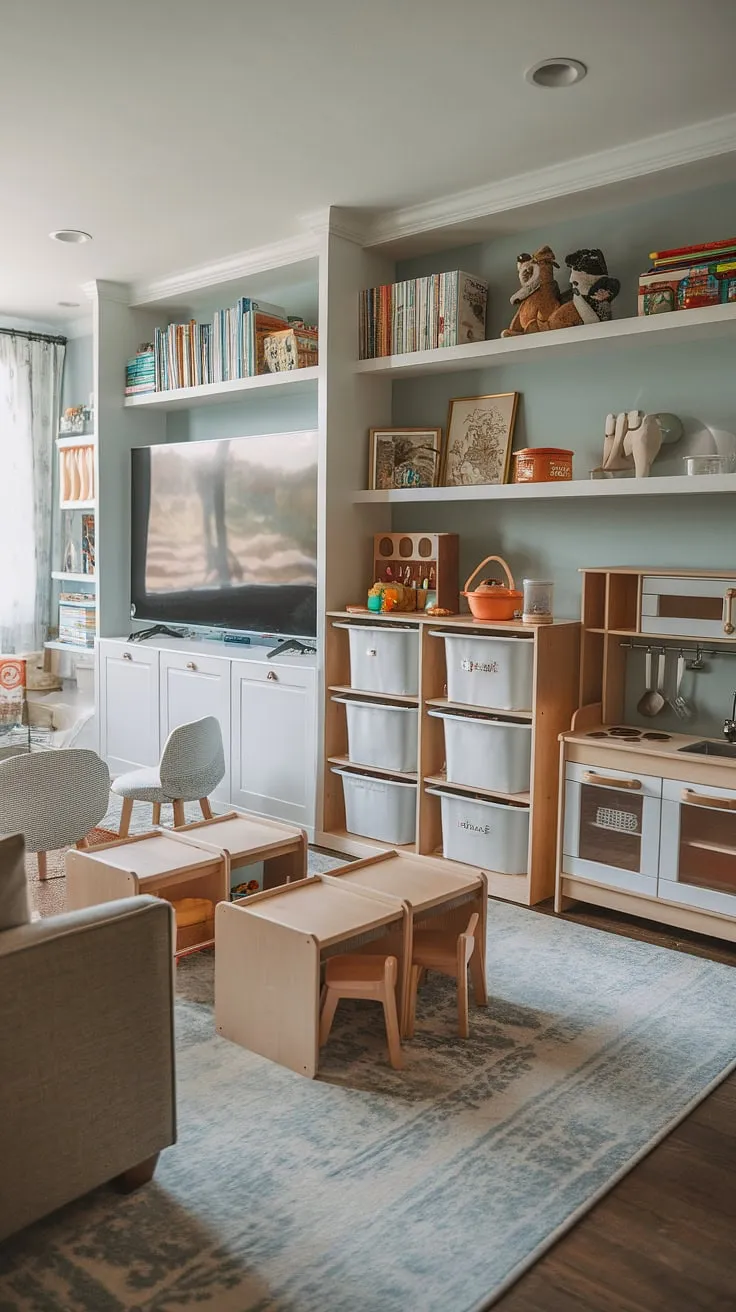 This hallway office proves that even the smallest spaces can be transformed into a productive and stylish workspace.  The built-in desk maximizes space, while the thoughtful office layout and warm lighting create a cozy atmosphere perfect for focused work.  Clever small office ideas like this are ideal for those seeking a home office design that blends seamlessly with their living space, even in a shared office space or office and living room combo.