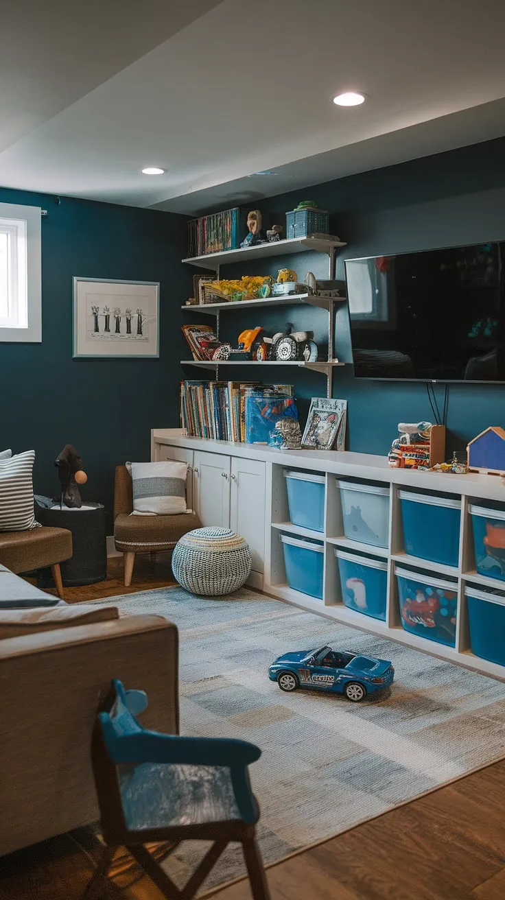 This small home office, tucked neatly into a hallway, proves that big ideas come in small packages.  The built-in desk and thoughtful office layout maximize every inch, offering a dedicated workspace without compromising on style.  Perfect small office ideas for those seeking a blend of functionality and aesthetic appeal in a shared office space or office and living room combo.