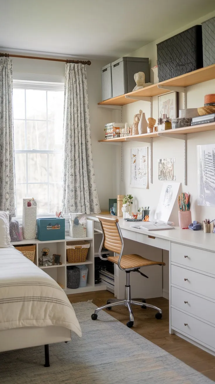 A multifunctional masterpiece! This office and guest room offers the best of both worlds – a comfortable guest bedroom and a productive spare bedroom office, ideal as a guest room office combo or bedroom office combo.  The ultimate guest room office combo for stylish and efficient living.