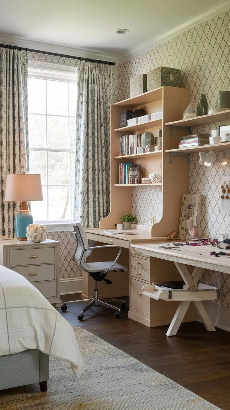 Transform your spare room into a versatile haven combining restful sleep with inspiring crafting and productive work.