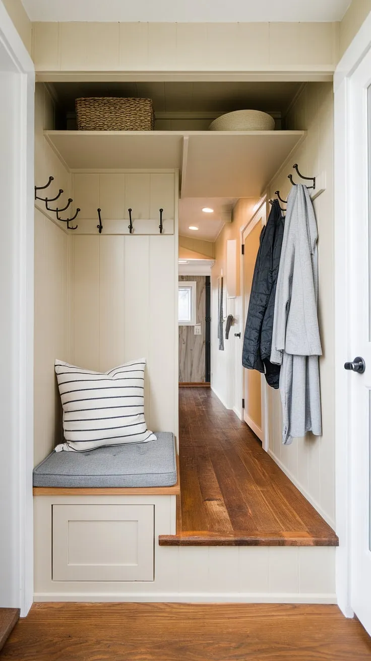 The subtle curves and geometric details of this art deco wainscoting transform a simple hallway into a statement piece.  This stunning example of high ceiling wainscoting and wainscoting for foyers offers inspiration for your own wainscoting ideas, particularly for those considering half panel wainscoting or decorative wall trim.  Perfect for entryway wainscoting, even in spaces with short walls.