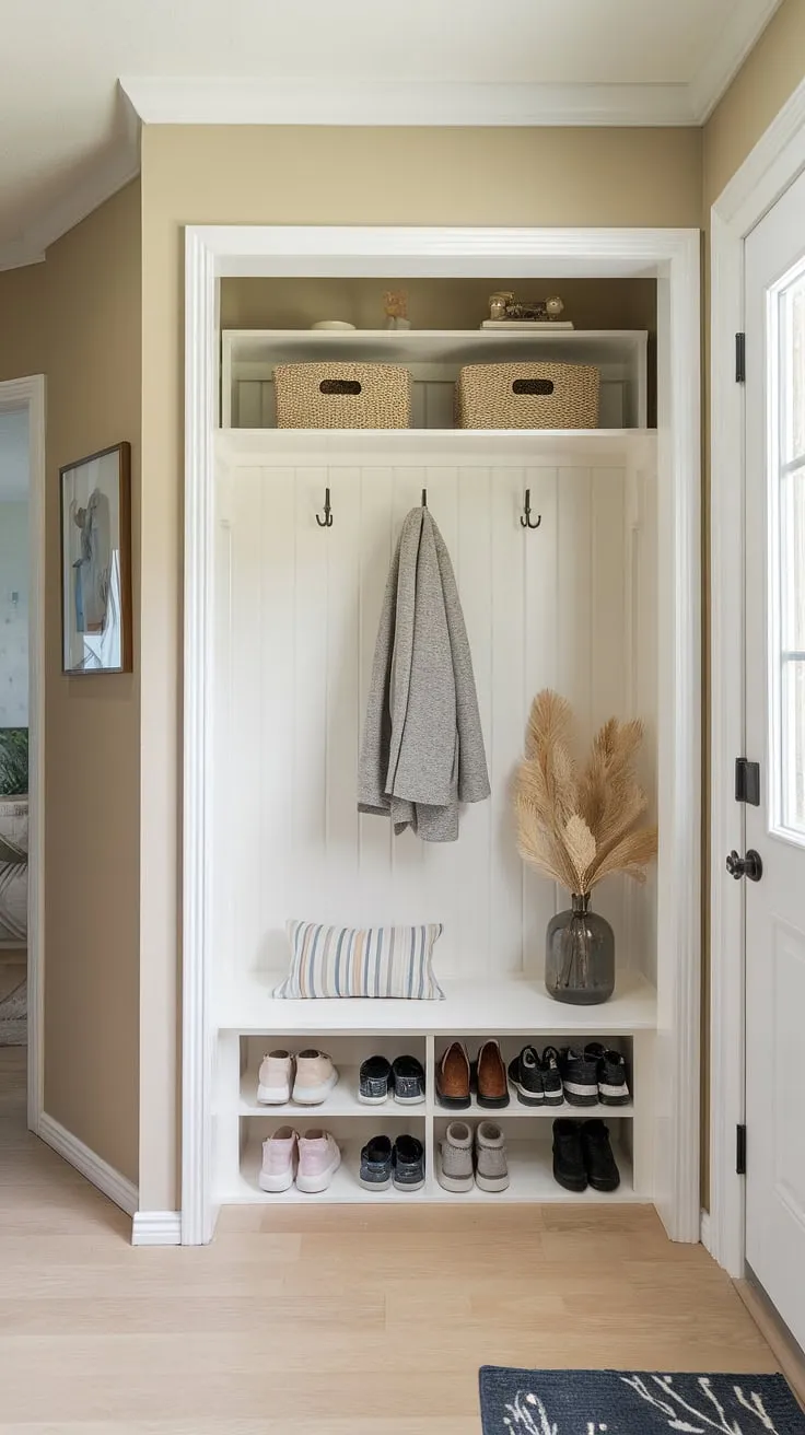 My little haven: a library in a closet, transformed into a charming small study library.  The enclosed bookshelves, filled with beloved stories, create the perfect atmosphere in my bedroom bookshelves.  This home mini library, with its cozy living room bookshelves, is my happy place.