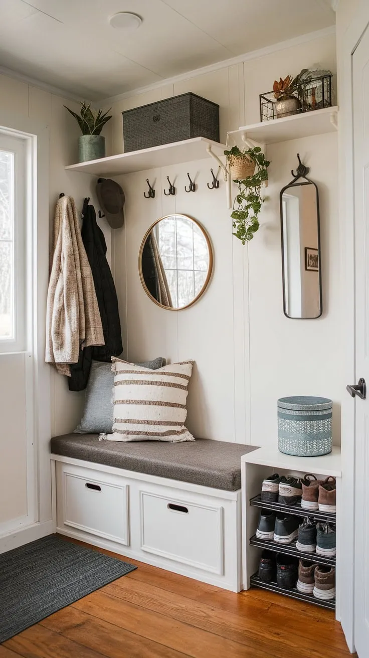 My little haven: a home mini library created with cozy living room bookshelves and enclosed bookshelves.  Perfect for quiet evenings and a good book.  The bedroom bookshelves feel like a library in a closet, a secret world of stories.  Book shelves overflowing with adventures await.