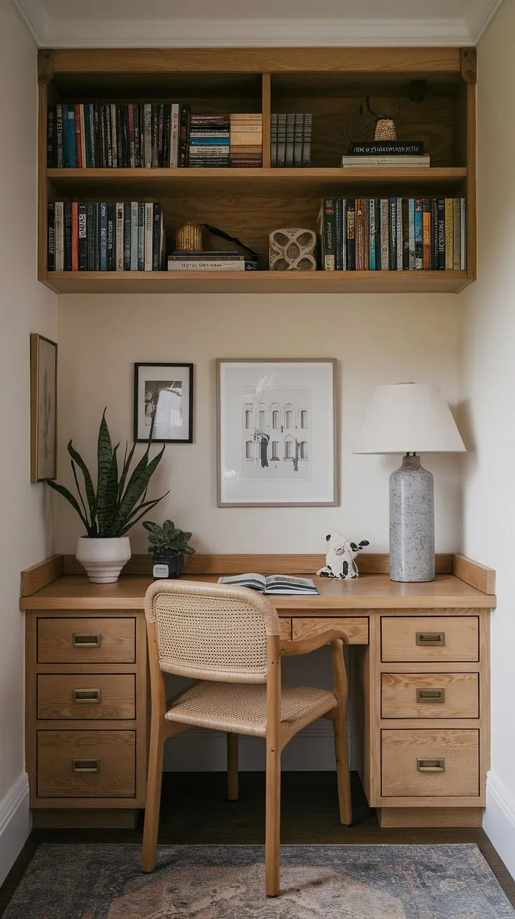 This week's One Room Challenge reveal: my home office craft room combo!  A white desk anchors this bright craft space, perfectly complemented by the craft room closet and shelves overflowing with supplies.  The craft room design is a testament to efficient use of space, creating my dream craft room and a sewing room design all in one.  It's been a challenging week, but the results of this office craft room combo are worth it.