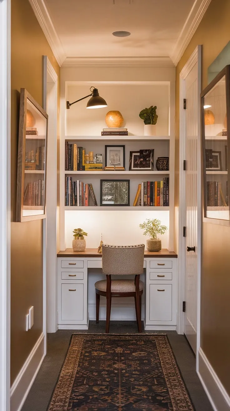 This home office craft room combo is my happy place!  The white desk keeps things bright and organized, while the craft room closet hides all my supplies. This craft room design is the result of a successful One Room Challenge – Challenge Week was intense, but totally worth it for this dream craft room and sewing room design.  My perfect craft space!