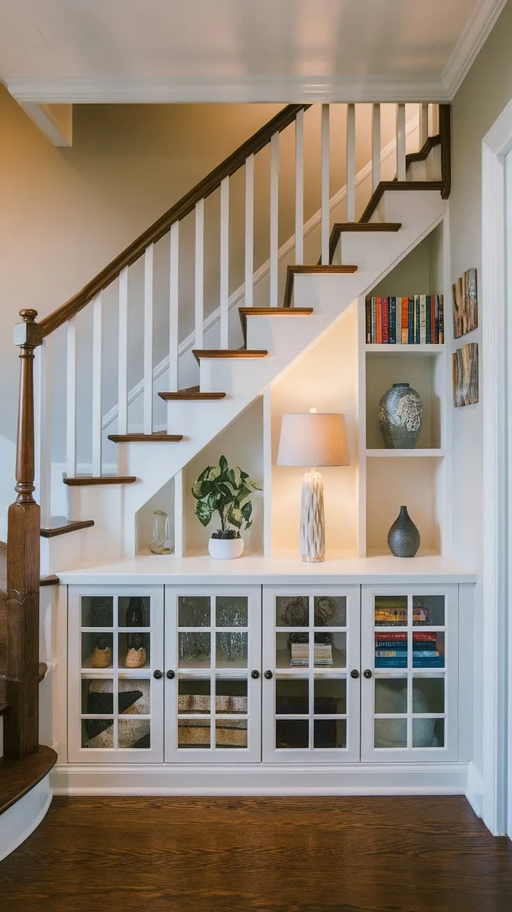 This traditional home office dining room combo seamlessly blends functionality and style. The interior design office space effortlessly transitions from workday focus to family dinners, making it the perfect homeschool room and stylish dining room all in one.