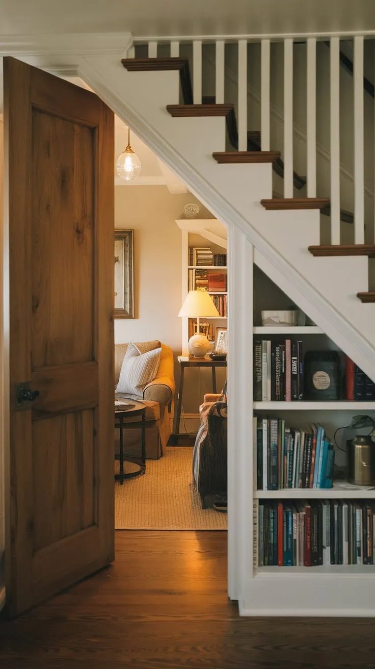 Discover the magic of this hidden den, a secret room tucked away under the stairs, a cozy under stairs storage transformed into a skjulte rum.