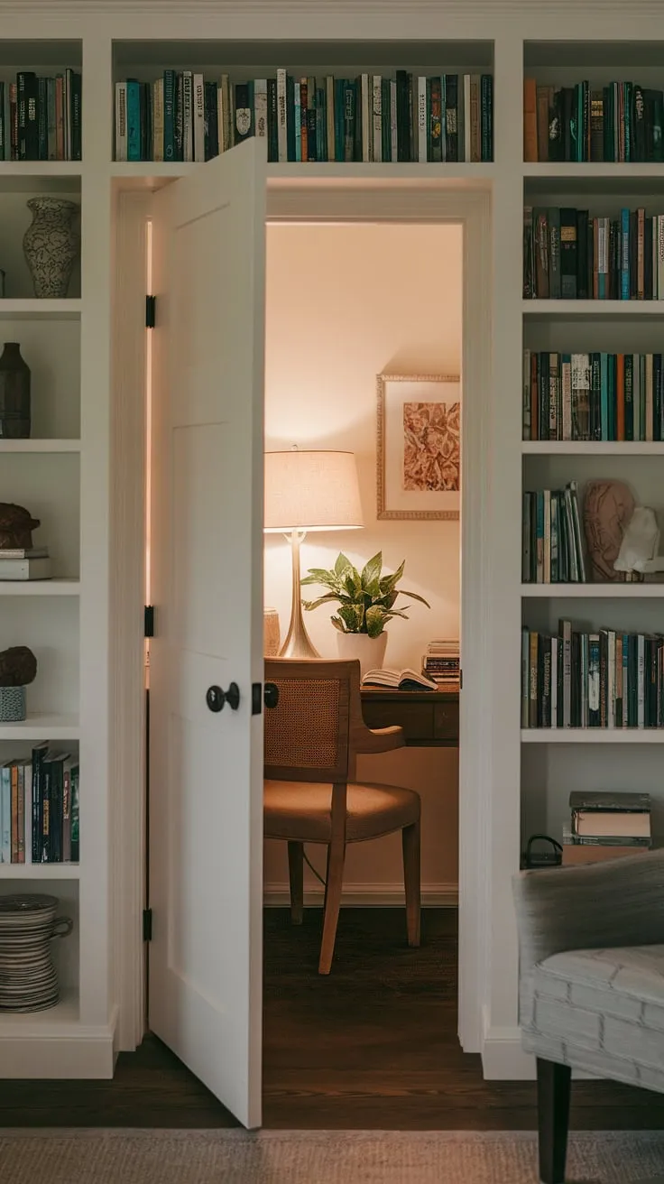 Discover the magic of this hidden den, a secret room tucked away behind the bookshelf – a true skjulte rum. The perfect under stairs storage, or perhaps even a hidden rooms retreat.