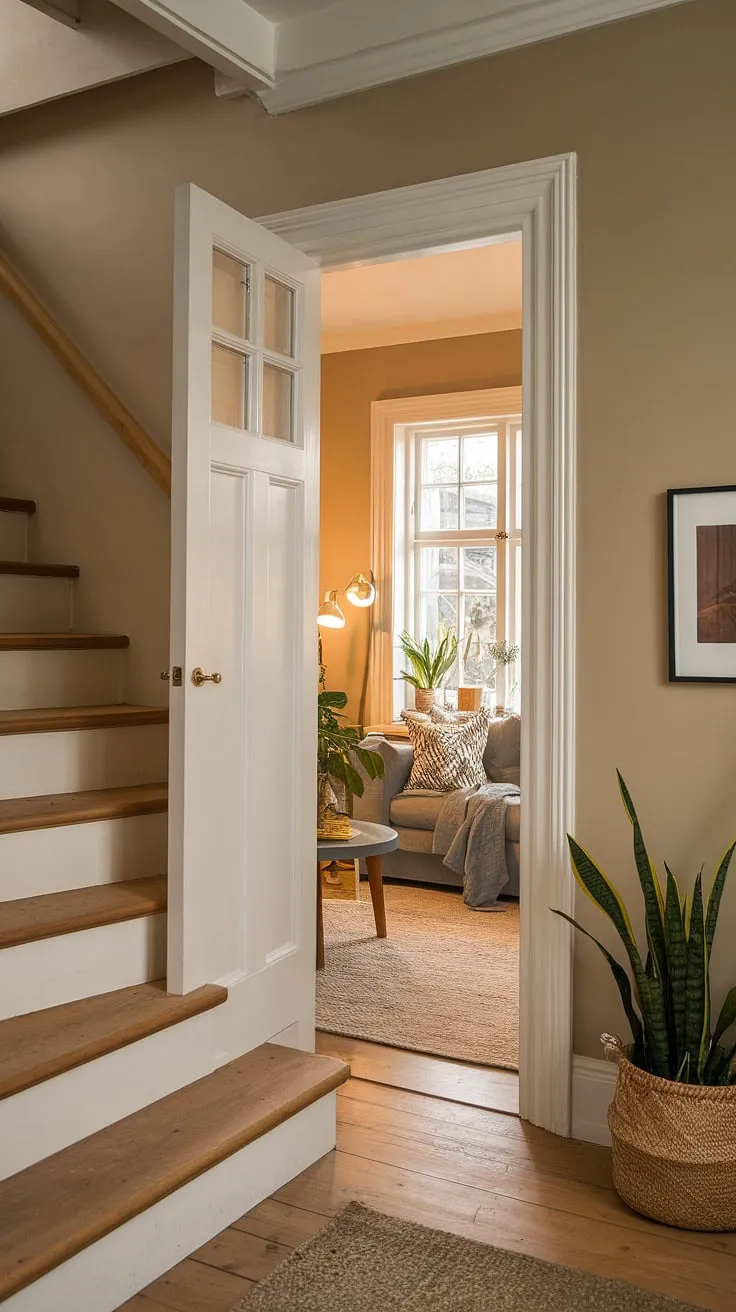 Tucked away under the stairs, this hidden den, or as the Danes might say, *skjulte rum*, offers a cozy escape. The under stairs storage has been transformed into a charming secret room, complete with a comfy sofa, warm lighting, and a touch of greenery. This clever use of under stairs space creates a unique and inviting hidden rooms retreat.