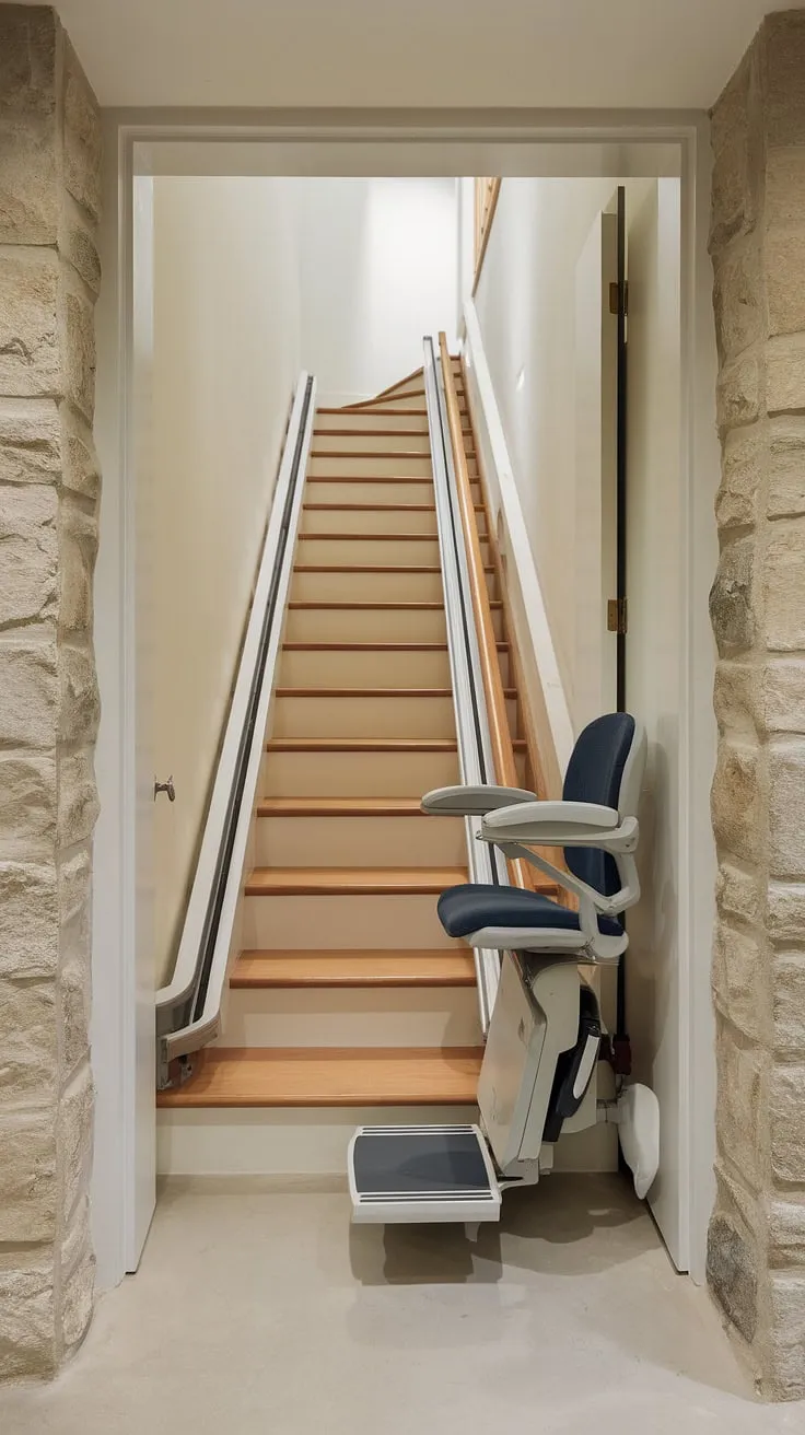 This hidden staircase, once a challenge, is now a testament to accessibility.  Sleek stairlift ideas transformed steep stairs into a safe and effortless journey, offering a perfect steep stairs solution for accessible homes.  Considering stair lift ideas? This installation proves that moving basement stairs doesn't require making stairs less steep; sometimes, a smart solution is all you need.  A DIY stair lift might seem daunting, but the result speaks for itself.