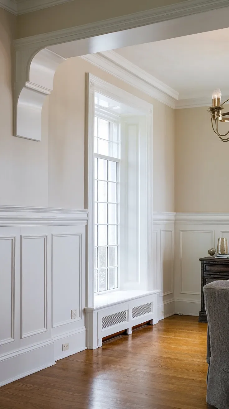The captivating high wainscoting in this dining room is a masterclass in board and batten trim.  From the intricate detailing to the seamless integration with the existing architecture, this DIY board and batten project is truly inspiring.  Consider this design inspiration for your own wainscoting bedroom, wainscoting bathroom, or even more extensive dining room wainscoting.  Explore the diverse wainscoting styles possible with board batten and transform your space with a striking board and batten wall.