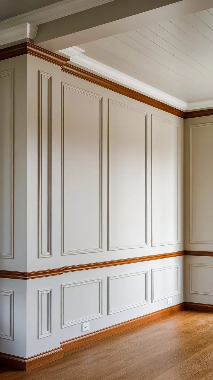 The soft light dances across the high wainscoting and board and batten trim, transforming this dining room into a haven of understated elegance.  From DIY board and batten in the bedroom to wainscoting bathroom updates, this wainscoting style elevates any space.  Consider this inspiration for your own dining room wainscoting project, showcasing the versatility of board and batten wall treatments.