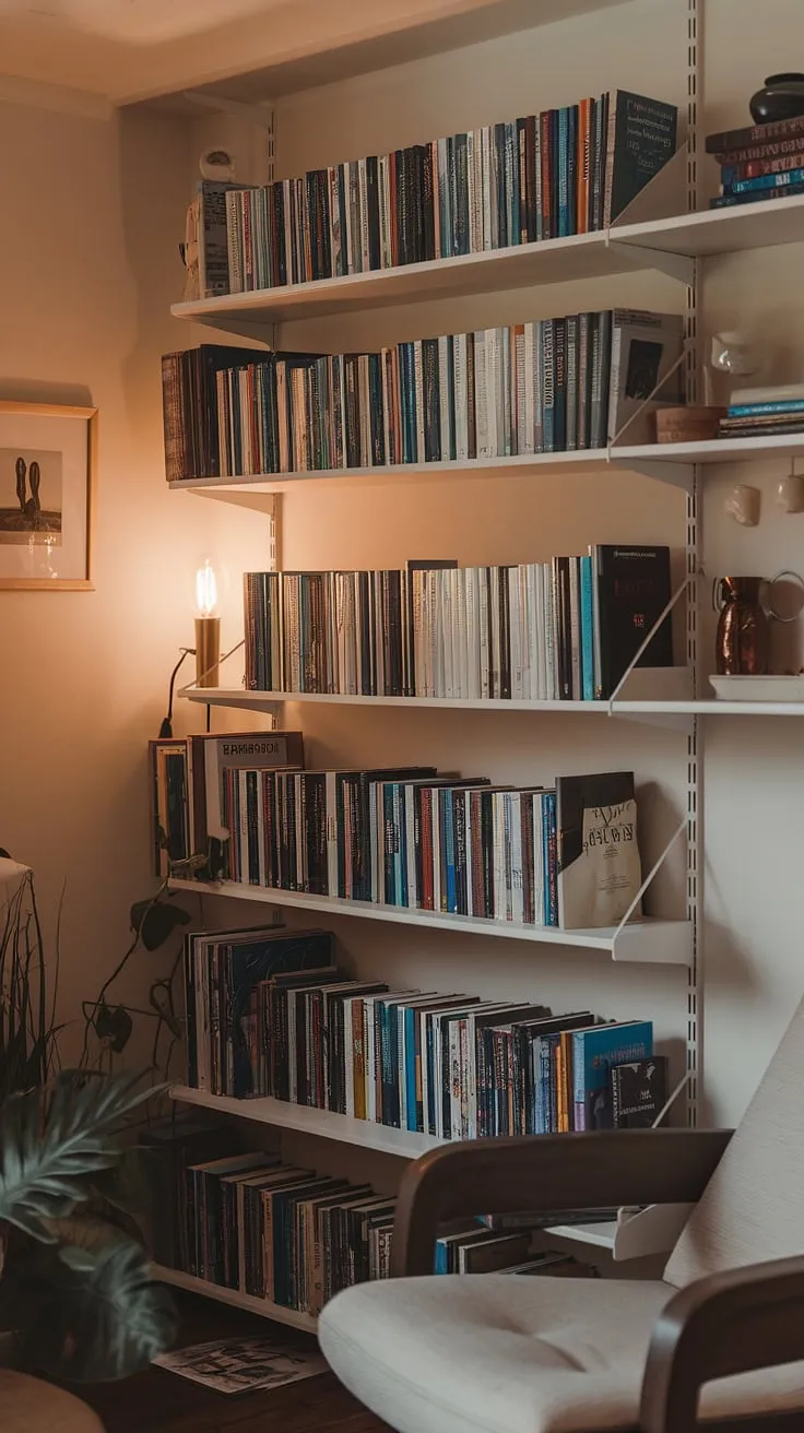 Lost in the pages of my small home library, nestled in the cozy living room.  The enclosed bookshelves, a haven of quiet contemplation, hold more than just books; they hold countless stories and countless hours of peaceful escape.  This little corner, my home mini library, is my sanctuary.