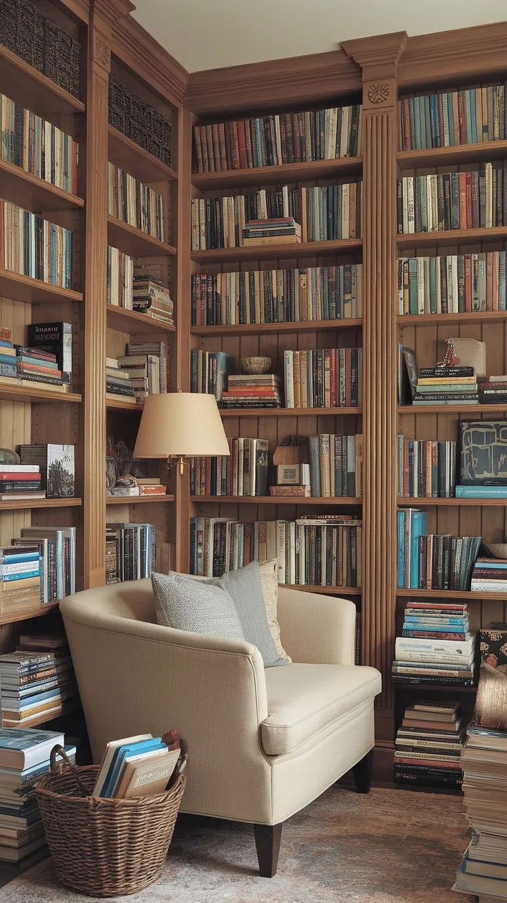 This compact office design showcases the beauty of a built-in desk area within a home office nook.  Small office ideas abound in this flexible office space, maximizing home office storage and creating a functional home study nook. Ideal small workspace solutions for a bedroom office or tiny office setup, proving that even the smallest spaces can be productive and stylish.