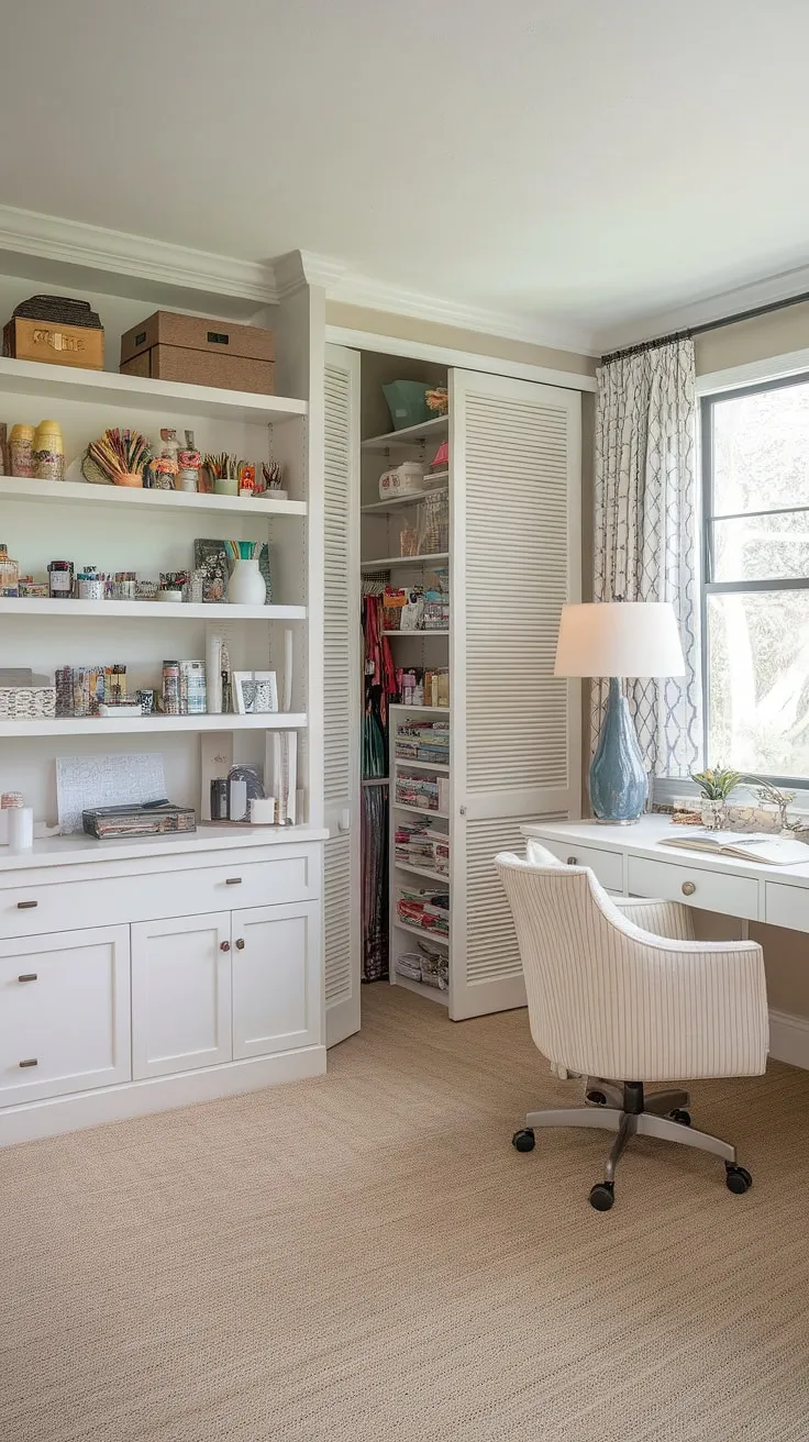 This multi-functional space is the ultimate office playroom combo.  A dedicated playroom desk sits alongside adult workspaces, while a loft playroom with a thrilling slide adds an element of adventure.  Kids study spaces are thoughtfully designed, and the guest room playroom and boys shared room each offer unique zones for learning and relaxation.  The blend of modern and rustic furniture creates a warm and inviting homeschool room decor.