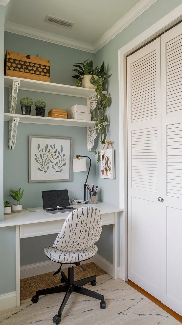 This home office playroom combo seamlessly blends work and play.  The playroom desk provides a dedicated kids study space, while the loft playroom offers extra room for imaginative adventures.  A cozy reading nook, guest room playroom, and boys shared room complete this versatile space, perfect for homeschool room decor and family life.
