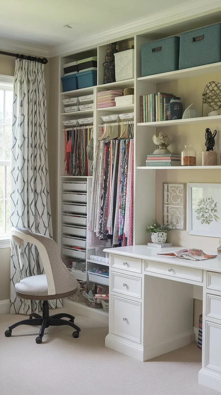 This home office playroom combo is the ultimate space-saving solution!  The loft playroom, complete with a slide, keeps the kids entertained while you work at the playroom desk, creating a seamless blend of work and play. Perfect for kids study spaces, homeschool room decor, or even a guest room playroom, this setup is ideal for busy families.  The neutral tones create a calming atmosphere, making it a versatile space for everyone.  This office playroom combo is a dream come true, especially for a boys shared room.