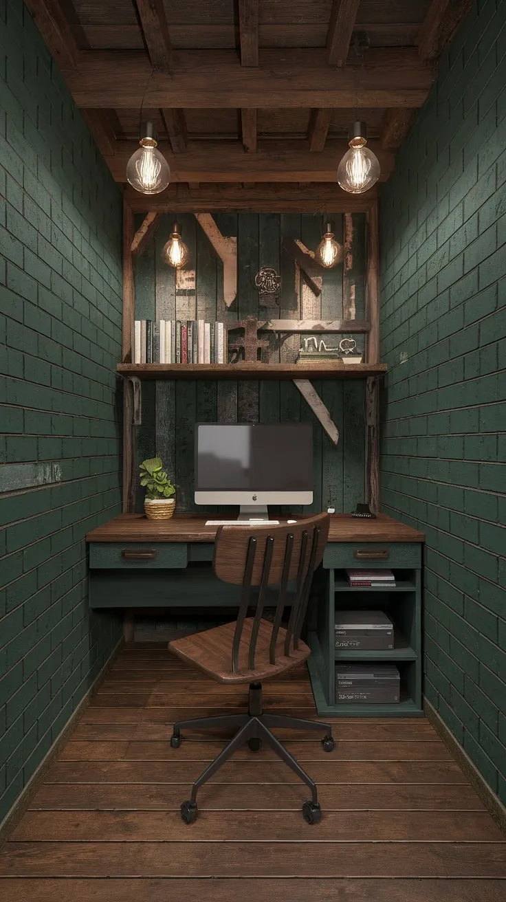 This vintage breakfast nook, a charming narrow breakfast nook with a nook corner table and cozy breakfast nook seating, offers the perfect spot for intimate morning meals.  The white-topped table and wrought iron base complement the wood and cushioned seating, creating a delightful dining nook and showcasing clever kitchen nook ideas for a small space.
