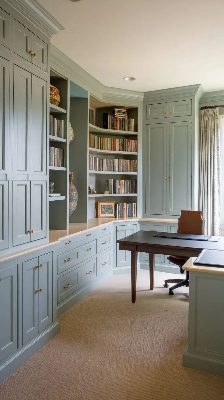 Built-in storage solutions transform your home office into a haven of efficiency and style.