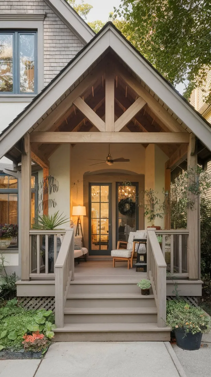 Stylish Home Featuring a Welcoming Porch Retreat