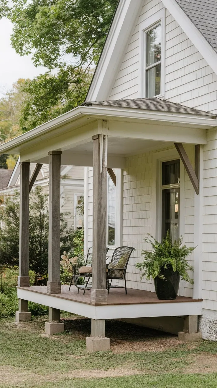 Charming White House with a Cozy Front Porch