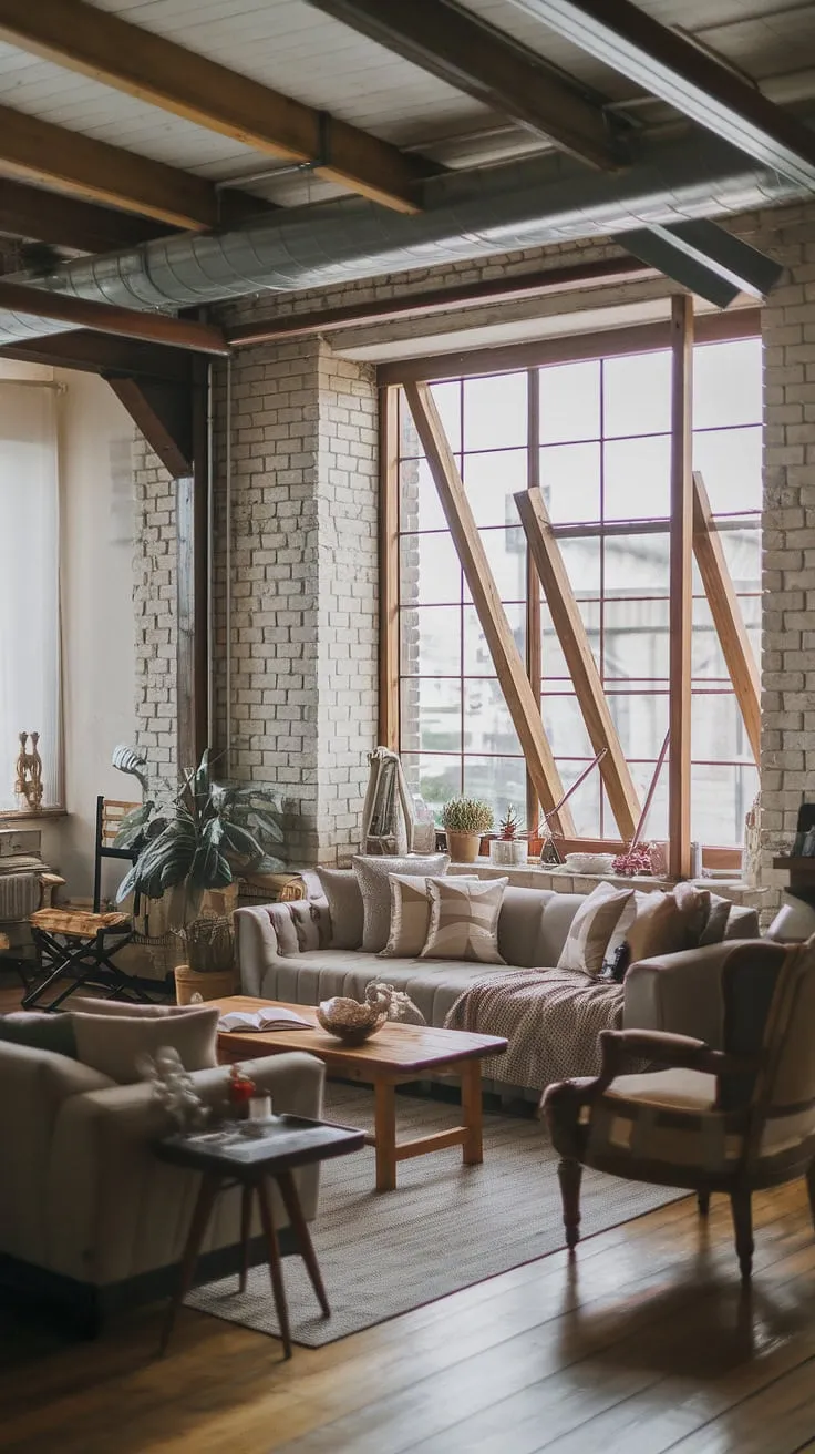 This industrial apartment, a true gem among industrial lofts, boasts a surprisingly cozy atmosphere – a testament to the charm of a thoughtfully designed soft loft.