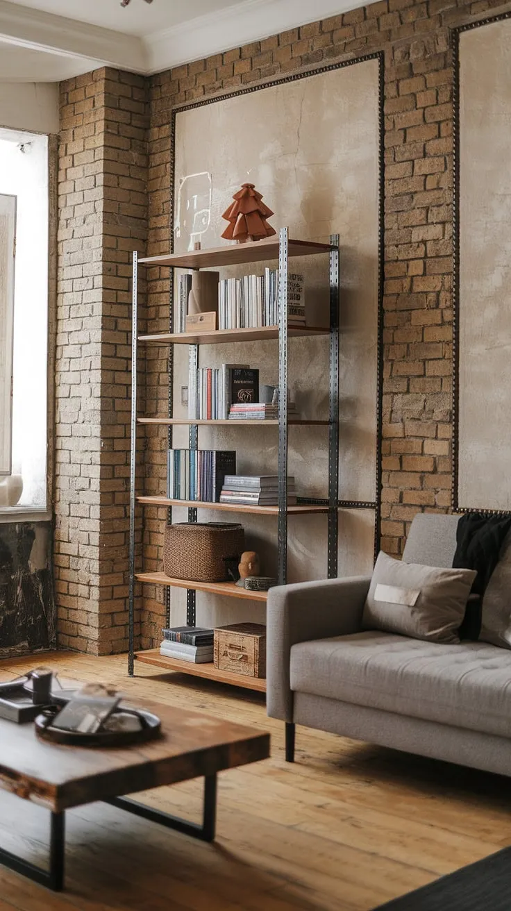 This modern urban apartment showcases a stunning blend of industrial and Japandi aesthetics.  The neo-industrial interior, with its carefully curated industrial living room design, offers a unique take on industrial living room ideas, creating an industrial contemporary living room that's both stylish and functional.  The industrial concept interior is perfectly executed.