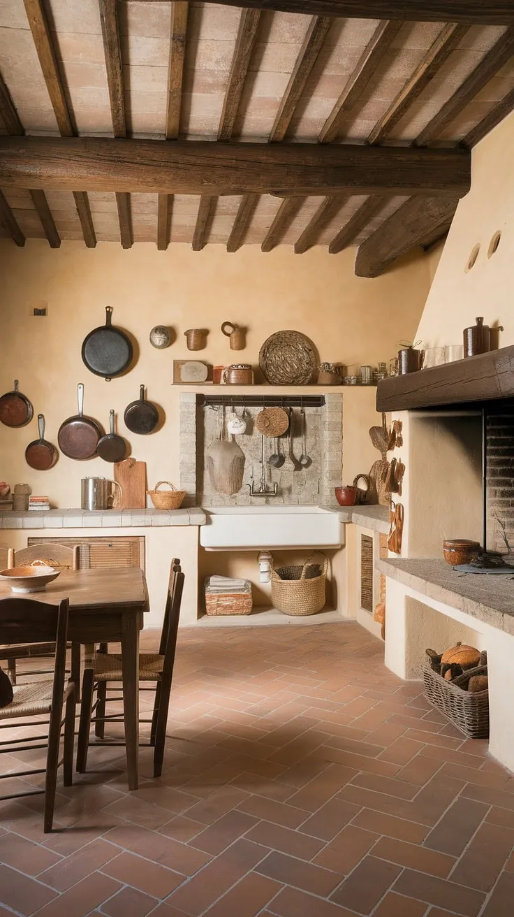 A sun-drenched Italian kitchen, crafted from aged stone and warm wood, whispers tales of generations past.