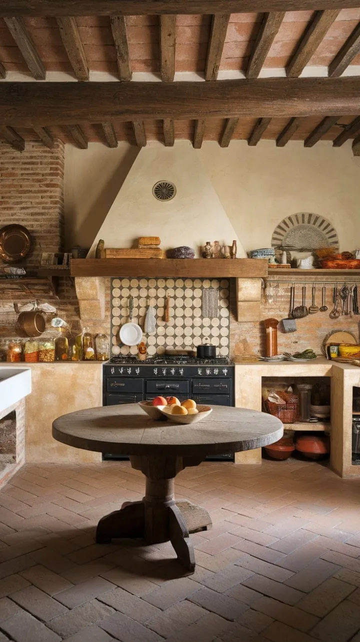 In a rustic Italian kitchen, the air is infused with the rich aromas of tradition, where enduring craftsmanship and family bonds create a tapestry of flavor and cherished memories.