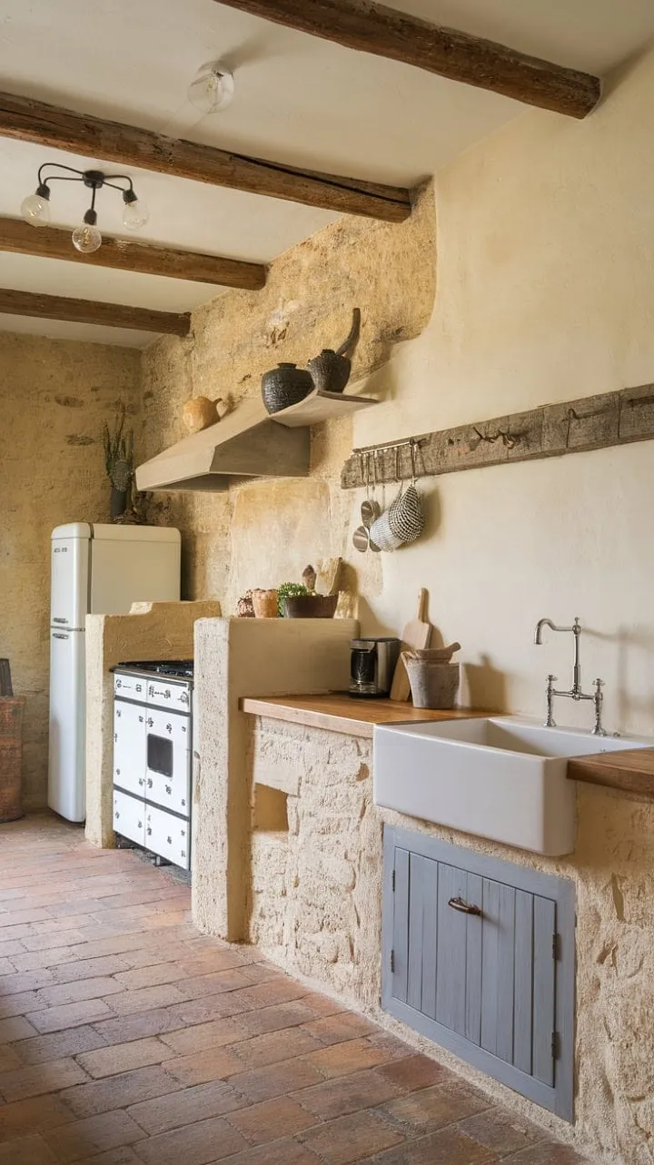 In this enchanting Tuscan kitchen, the warmth of terracotta tiles and the aroma of home-cooked meals create a rustic sanctuary where cherished memories come to life.