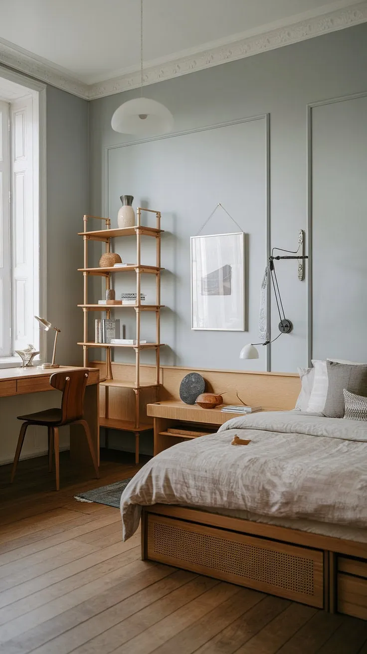 This Japandi apartment showcases a couple's aesthetic with minimalist bedroom decor, cute apartment ideas, and open space vibes that create the dream apartment decor.