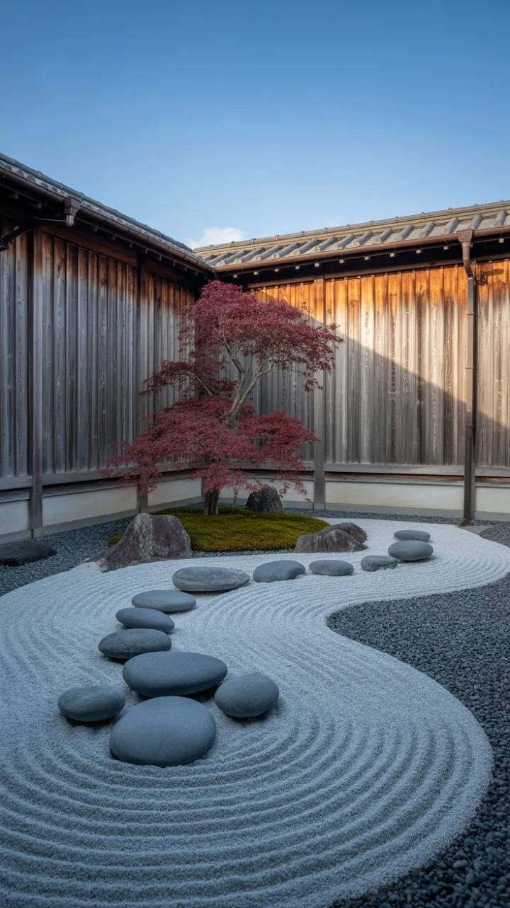 Crimson Maple Over a Sea of Silent Stones