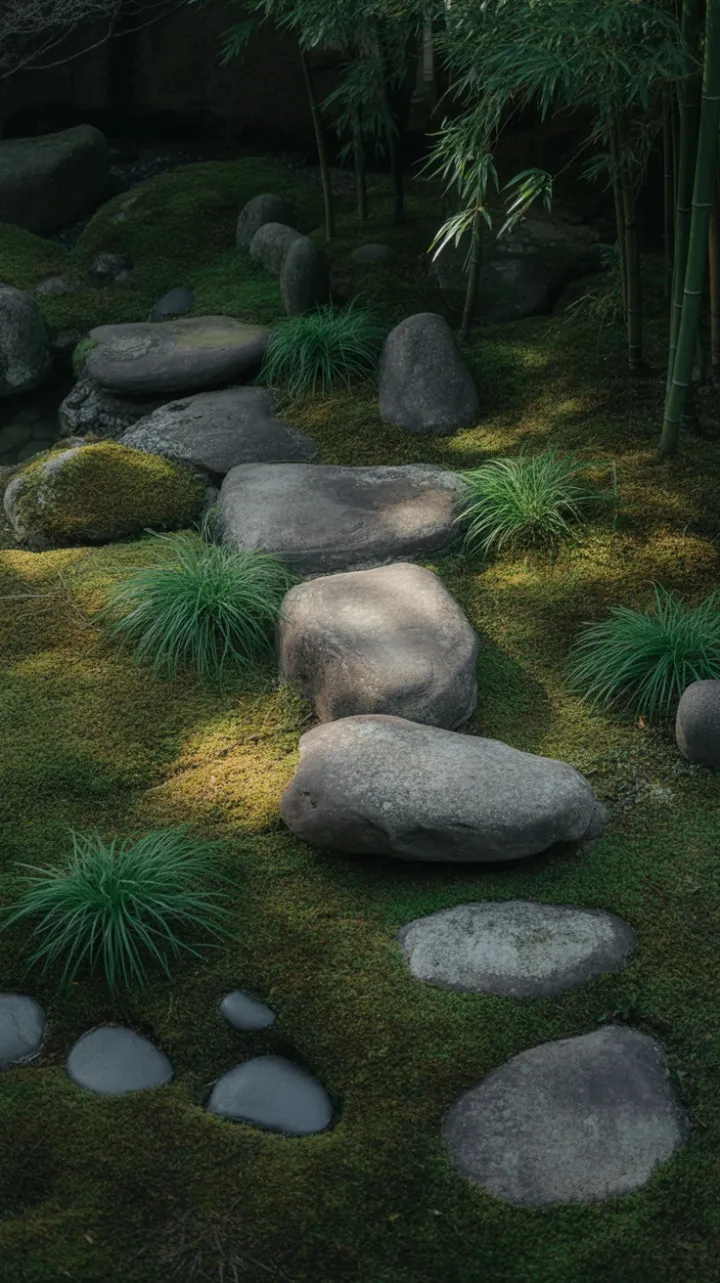 Whispers of Moss and Stone in Bamboo Light
