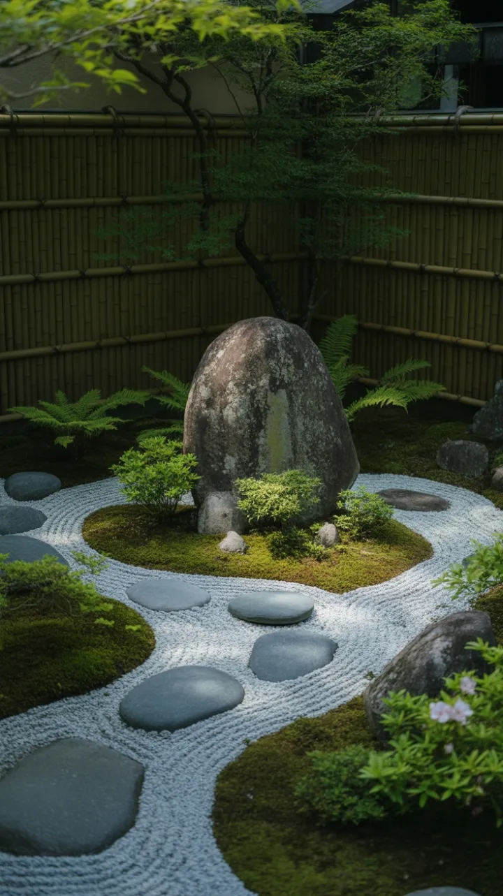 Moss-Embraced Serenity in a Secluded Japanese Rock Garden