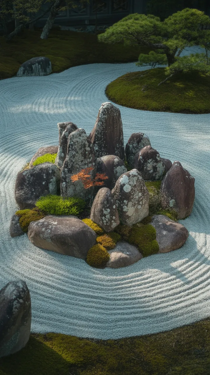 Raked Light Over Granite Miniature Mountains